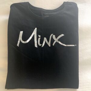 MINX Nails Black T-Shirt Silver logo XL